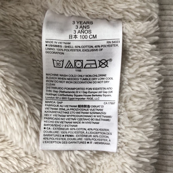 Gap Toddler Logo Zip Hoodie Size 3 Years Old - Picture 5 of 7